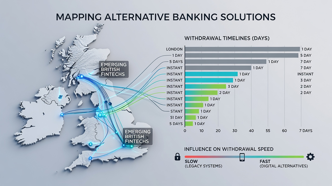 Comparison chart showing withdrawal speeds for different banking methods at digital gaming platforms